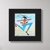 Abstracte, moderne Afrikaanse kunst reggae danser Canvas Afdruk (Voorkant)