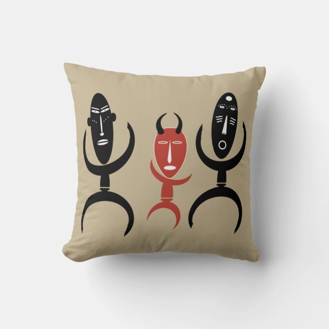 Abstracte moderne Afrikaanse stamdans kunst Kussen (Voorkant)