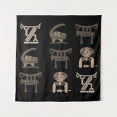 Abstracte moderne Afrikaanse stamkunst Wandkleed (Voorkant)