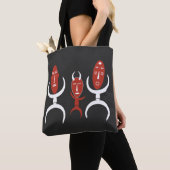 Abstracte moderne Afrikaanse tribale danskunst Tote Bag (Dichtbij)