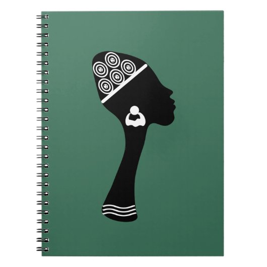 Abstracte moderne Afro-Amerikaanse vrouw kunst Notitieboek (Voorkant)