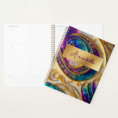 Abstracte moderne alcoholinkt Paars & goud Planner (Display)