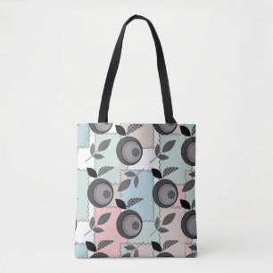 Abstracte moderne appel fruit patchwork geometrisc tote bag
