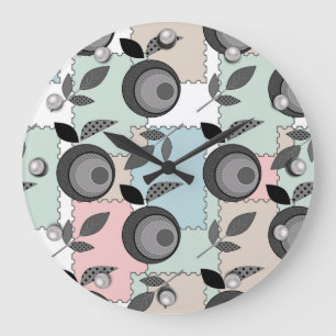 Abstracte moderne appelfruitpatchwerkgeometrie grote klok