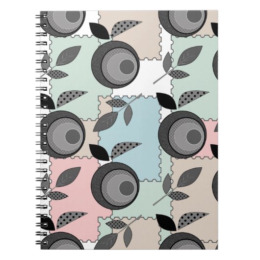 Abstracte moderne appelfruitpatchwerkgeometrie notitieboek (Voorkant)