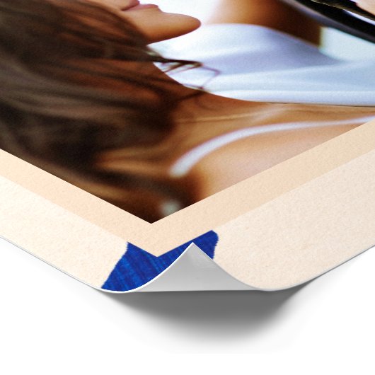 Abstracte moderne Art Beige Blue Aangepaste Foto Poster (Hoek)