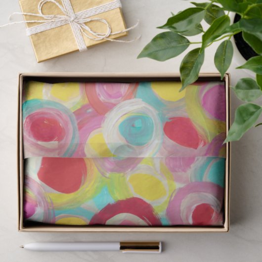 Abstracte moderne Art Circle Painparty Tissuepapier (Geschenk)