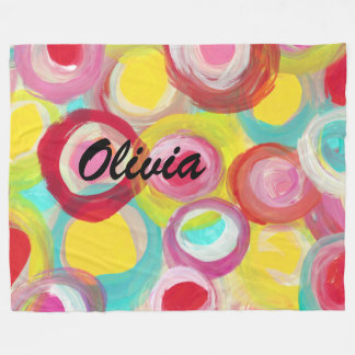 Abstracte moderne Art Circle Painting op maat Fleece Deken