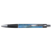 Abstracte moderne Art Monogram Blauwe Zwarte Water Pen (Achterkant)