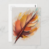 Abstracte moderne bladeren schilderijen set, blad briefkaart (Voorkant / Achterkant)