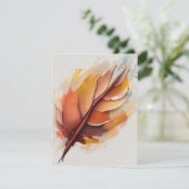 Abstracte moderne bladeren schilderijen set, blad feestdagenkaart (Staand voorkant)