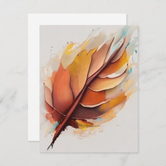 Abstracte moderne bladeren schilderijen set, blad feestdagenkaart (Voorkant / Achterkant)