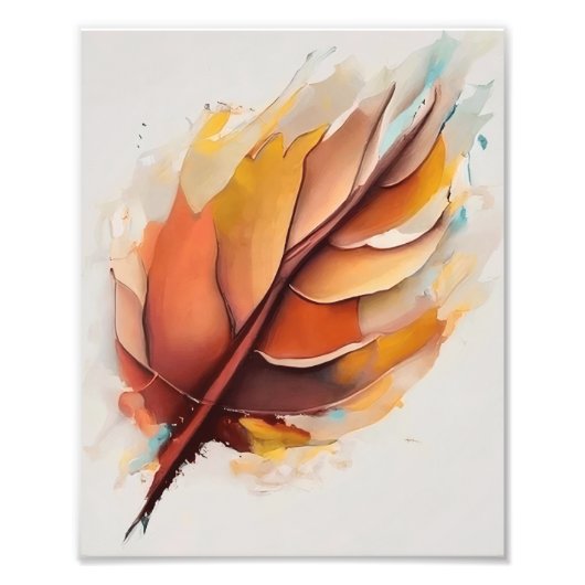 Abstracte moderne bladeren schilderijen set, blad foto afdruk (Voorkant)