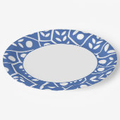 Abstracte moderne blauwe bladeren vormen | Papiere Papieren Bordje (Gekanteld)