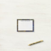 Abstracte moderne blauwe bruine gele grunge post-it® notes (Op bureau)