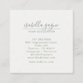 Abstracte moderne blauwe groene Waterverf Vierkante Visitekaartje (Achterkant)