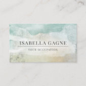 Abstracte moderne blauwe groene Waterverf vormen Visitekaartje (Voorkant)