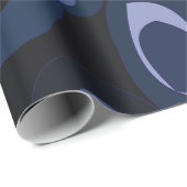 Abstracte Moderne Blauwebes Verjaardag Cadeaupapier (Rol Hoek)