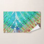 Abstracte moderne Blauwgroen platte bibatik-kleurs Bad Handdoek (Handdoek)
