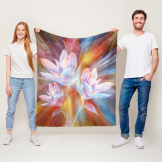 Abstracte moderne bloemen kunstwerk fleece deken