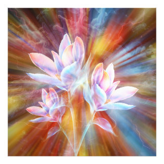 Abstracte moderne bloemen kunstwerk foto afdruk