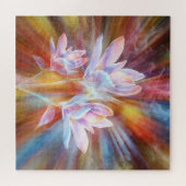 Abstracte moderne bloemen kunstwerk legpuzzel (Horizontaal)