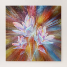 Abstracte moderne bloemen kunstwerk