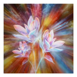 Abstracte moderne bloemen kunstwerk perfect poster