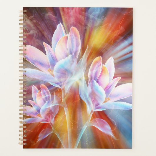 Abstracte moderne bloemen kunstwerk planner (Voorkant)