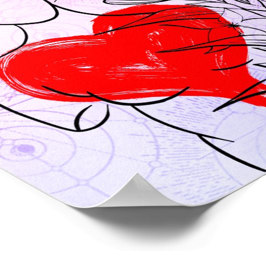 Abstracte moderne bloemenkunst en liefdesquote poster (Hoek)