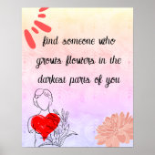 Abstracte moderne bloemenkunst en liefdesquote poster (Voorkant)