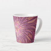 Abstracte moderne bloemfractale kunst bes kleuren latte mok (Rechterhoek)