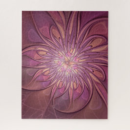 Abstracte moderne bloemfractale kunst bes kleuren legpuzzel
