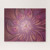 Abstracte moderne bloemfractale kunst bes kleuren legpuzzel (Horizontaal)