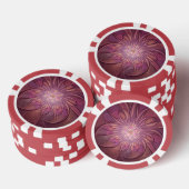 Abstracte moderne bloemfractale kunst bes kleuren poker chips (Opstapeling)