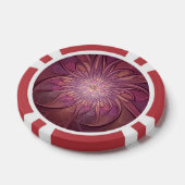Abstracte moderne bloemfractale kunst bes kleuren poker chips (Enkel)