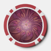 Abstracte moderne bloemfractale kunst bes kleuren poker chips (Achterkant)