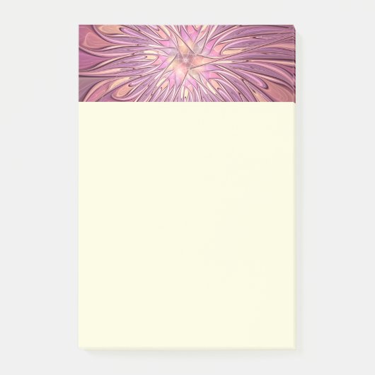 Abstracte moderne bloemfractale kunst bes kleuren post-it® notes (Voorkant)
