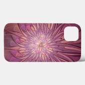 Abstracte moderne bloemfractale kunst beskleuren Case-Mate iPhone case (Achterkant (horizontaal))