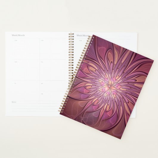 Abstracte moderne bloemfractale kunst beskleuren planner (Display)