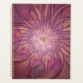 Abstracte moderne bloemfractale kunst beskleuren planner (Voorkant)
