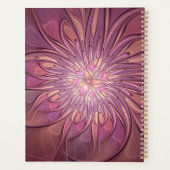 Abstracte moderne bloemfractale kunst beskleuren planner (Achterkant)