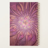 Abstracte moderne bloemfractale kunst beskleuren planner (Achterkant)