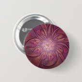 Abstracte moderne bloemfractale kunst beskleuren ronde button 5,7 cm (Voorkant /achterkant)