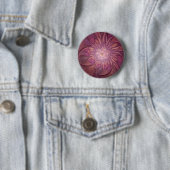 Abstracte moderne bloemfractale kunst beskleuren ronde button 5,7 cm (In situ)
