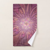 Abstracte moderne bloemfractale kunst Bessenkleure Bad Handdoek (Handdoek)