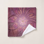 Abstracte moderne bloemfractale kunst Bessenkleure Bad Handdoek (Wasdoekje)