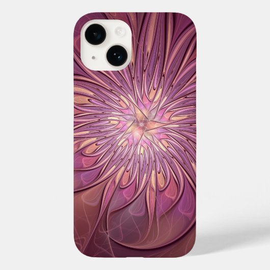 Abstracte moderne bloemfractale kunst Bessenkleure Case-Mate iPhone Case (Achterkant)