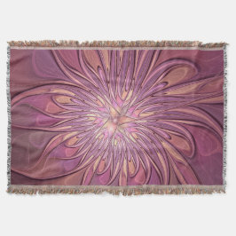Abstracte moderne bloemfractale kunst Bessenkleure Deken