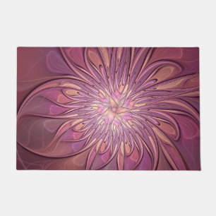 Abstracte moderne bloemfractale kunst Bessenkleure Deurmat